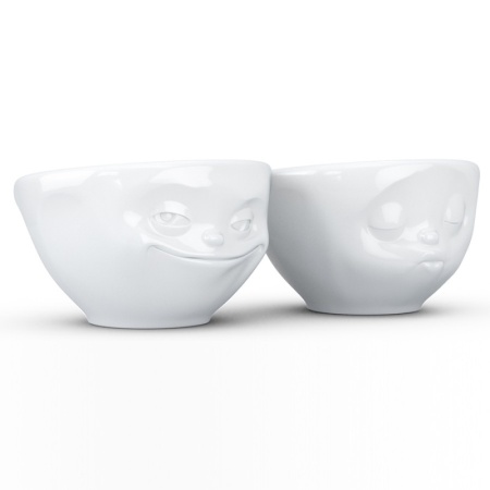 Набор чаш 100мл Tassen Grinning & Kissing белый, 2шт детальная картинка 