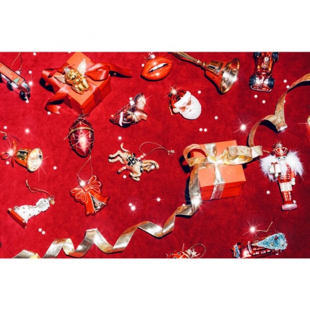 Новогоднее украшение из стекла Vondels "Красное декоративное яйцо" 10см детальная картинка 