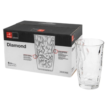 Набор стаканов 470мл DIAMOND прозрачный, 6шт детальная картинка 