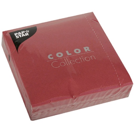 Салфетка 3сл 33x33см COLOR Collection бордовая, 50шт детальная картинка 