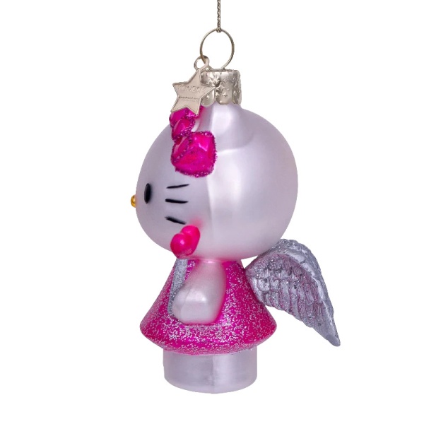 Фото Новогоднее украшение из стекла Vondels 'Hello Kitty с волшебной палочкой' 9см