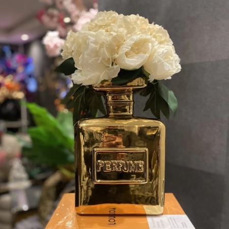 Ваза для цветов "Perfume Bottle" 19.5x8.5x29.7см золотая детальная картинка 