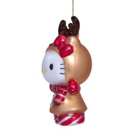 Новогоднее украшение из стекла Vondels 'Hello Kitty-олень' 10см детальная картинка 