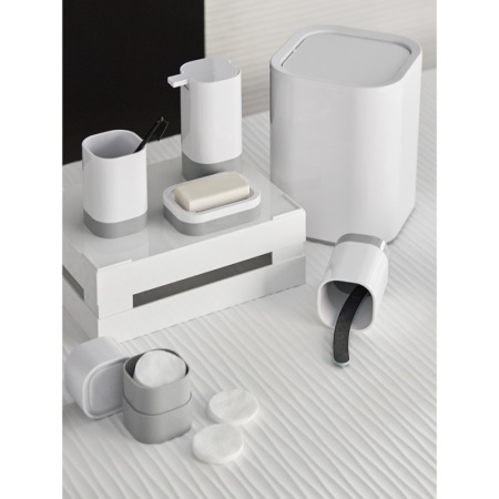 Стакан для зубных щеток 470мл Tyer белый/серый детальная картинка 