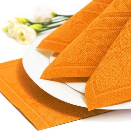 Салфетка 40x40см ROYAL Collection Ornaments оранжевая, 20шт детальная картинка 