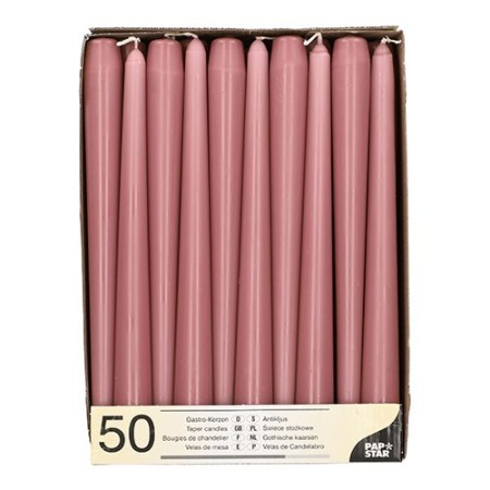 Свеча темно-розовая Ø22мм 25см, 50шт детальная картинка 