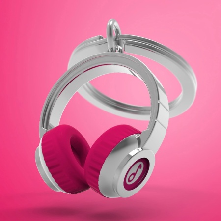 Брелок для ключей "Розовые наушники" детальная картинка 