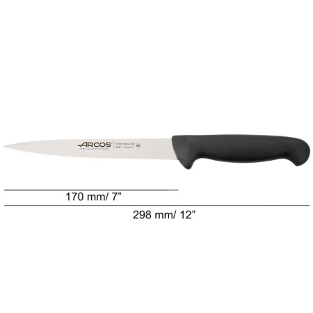 Нож филейный 17см 2900 черный детальная картинка 