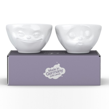 Набор чаш 100мл Tassen Grinning & Kissing белый, 2шт детальная картинка 