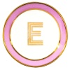 Блюдце Library золотая буква «E» (розового цвета) детальная картинка 