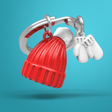 Брелок для ключей "Шапка и варежки" детальная картинка 