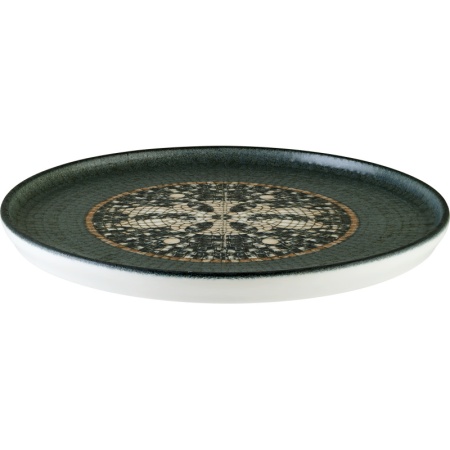 Тарелка плоская Ø16см с вертикальным бортом MESOPOTAMIA MOSAIC ANTHRACITE Hygge детальная картинка 