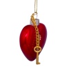 Новогоднее украшение из стекла Vondels "Красное сердце с ключом" 6.5см детальная картинка 