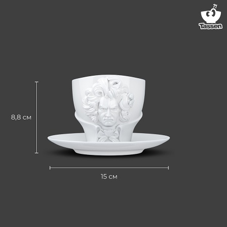 Чайная пара 260мл Talent Ludwig van Beethoven белая детальная картинка 