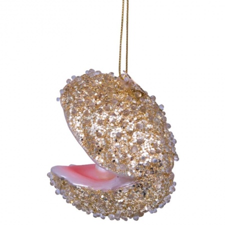 Новогоднее украшение из стекла Vondels "Блестящая устрица" 7см детальная картинка 