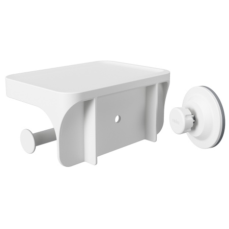 Держатель для туалетной бумаги с полочкой Flex, белый детальная картинка 