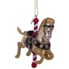 Новогоднее украшение из стекла Vondels "Золотая карусельная лошадка" 9см детальная картинка 