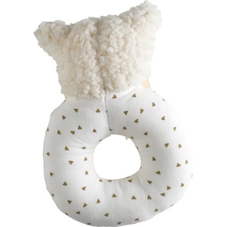 Мягкая игрушка - погремушка для детей - кошка Petit Carrousel детальная картинка 