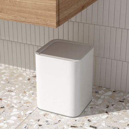 Контейнер для мусора 7л Tyer белый/серый детальная картинка 