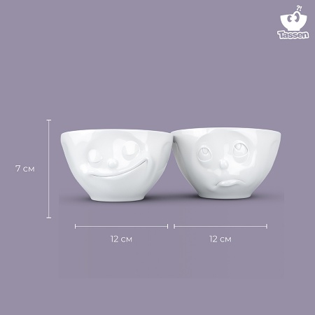 Набор чаш 200мл Tassen Happy & Oh please белый, 2шт детальная картинка 