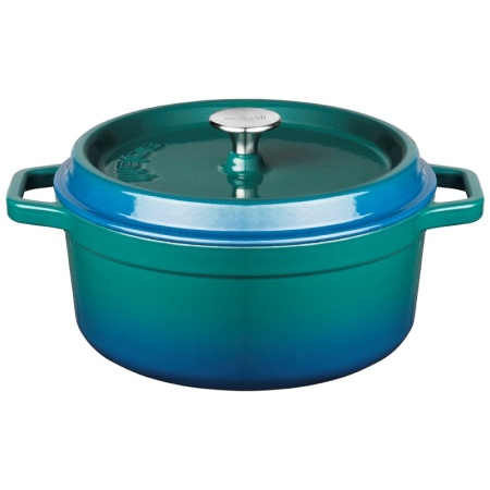 Кокот с крышкой Ø20см 2л сине-зеленый детальная картинка 