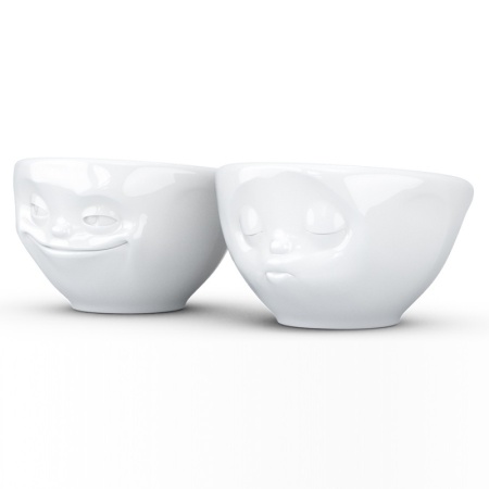 Набор чаш 100мл Tassen Grinning & Kissing белый, 2шт детальная картинка 