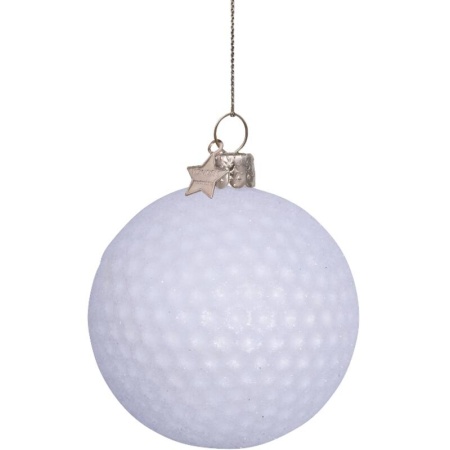 Новогоднее украшение из стекла Vondels "Мяч для гольфа" 8см детальная картинка 
