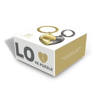 Брелок для ключей "Две половины сердца" - черный и золотой детальная картинка 