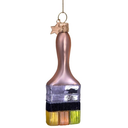 Новогоднее украшение из стекла Vondels "Кисть Ван Гога" 11см - в подарочной коробке детальная картинка 