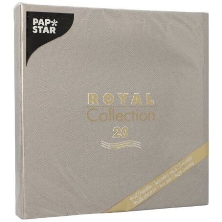 Салфетка 40x40см ROYAL Collection серая, 20шт детальная картинка 