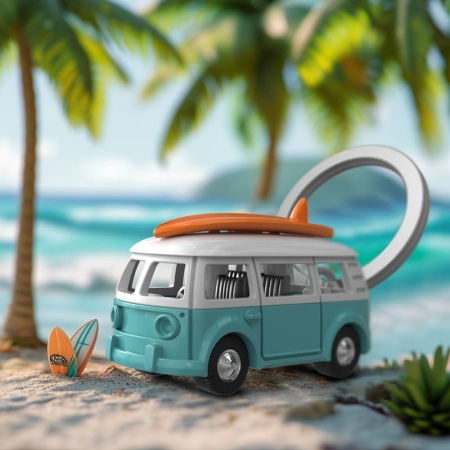 Брелок для ключей "Фургон серфера" детальная картинка 