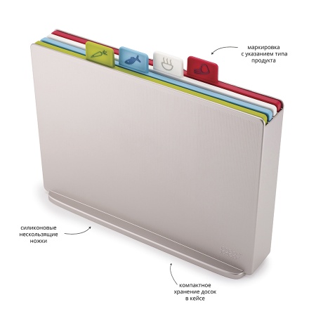 Набор разделочных досок 34x25см Index Large серебристый - 60134 Joseph Joseph детальная картинка 