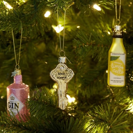 Новогоднее украшение из стекла Vondels "Золотой ключик" 8см детальная картинка 