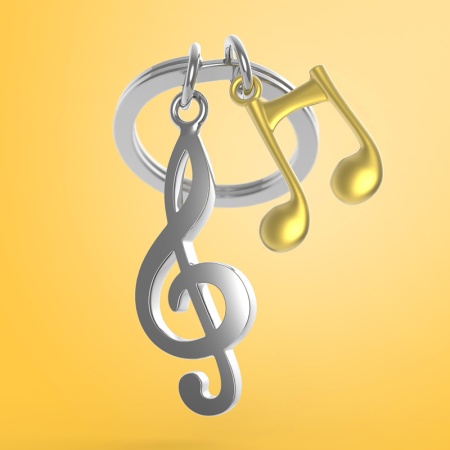 Брелок для ключей "Скрипичный ключ и ноты" детальная картинка 