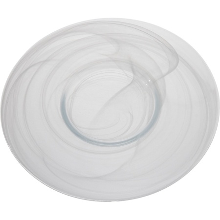 Блюдо стеклянное Ø28см Gusto белый дым детальная картинка 