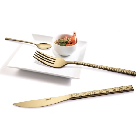 Набор столовых приборов HERA gold - 24шт в деревянном боксе детальная картинка 