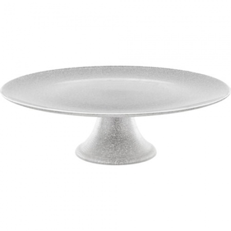 Тарелка для торта Ø33см GLITTER silver на ножке детальная картинка 