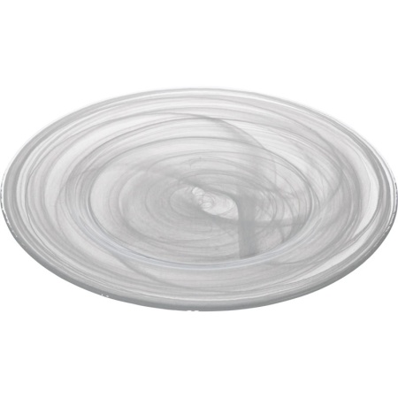 Блюдо стеклянное Ø28см Estonia белый дым детальная картинка 