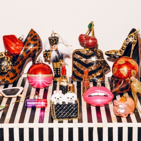 Новогоднее украшение из стекла Vondels "Красная вишня с бриллиантами" 8см детальная картинка 