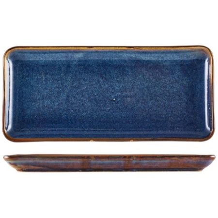 Тарелка прямоугольная 30x14см Terra Aqua Blue детальная картинка 