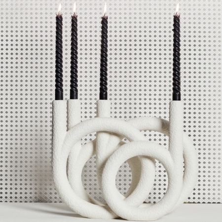 Подсвечник 38x14.6x30.2см белый детальная картинка 