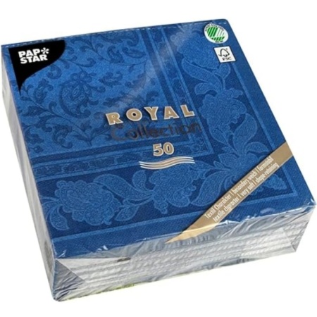 Салфетка 40x40см ROYAL Collection Ornaments темно-синяя, 50шт детальная картинка 