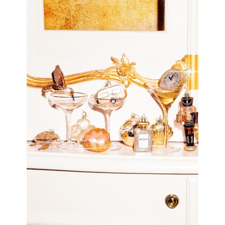 Новогоднее украшение из стекла Vondels "Золотые часы" 9см детальная картинка 