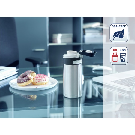 Термокружка 350мл Flip silver детальная картинка 