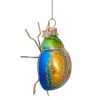 Новогоднее украшение из стекла Vondels "Сине-зеленый жук-скоробей с блестками" 8см детальная картинка 