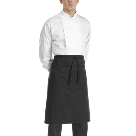 Передник с карманом 70x70см Egochef черный - 80% полиэстер, 20% хлопок детальная картинка 
