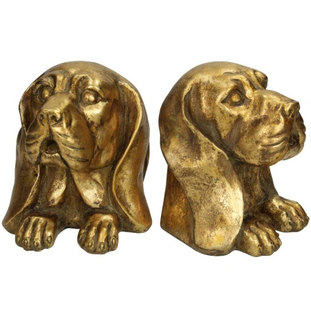 Набор держателей для книг "Собака" 19.5x11.3x12.5см золотой детальная картинка 