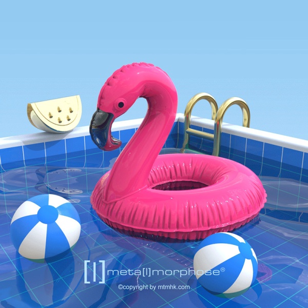 Фото Брелок для ключей "Надувной круг в форме фламинго"