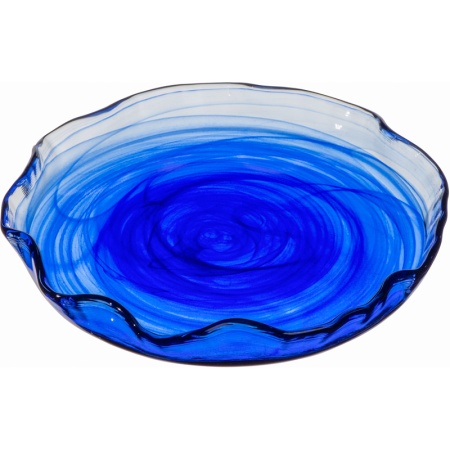 Блюдо стеклянное 23x(h)3см Istanbul синяя детальная картинка 