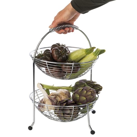 Этажерка для фруктов/овощей и хлеба Ø24см в 2 яруса детальная картинка 